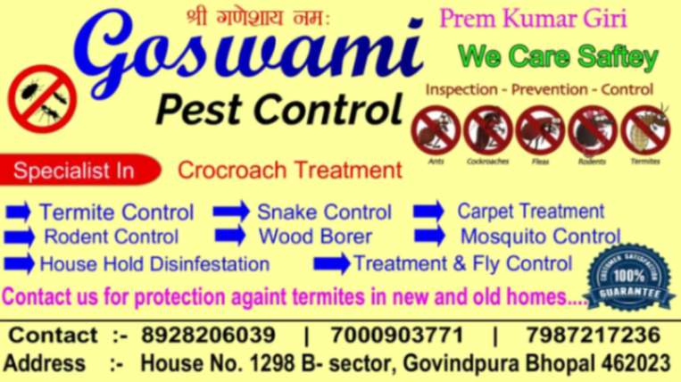 Pest Control; Exp: More than 10 year
