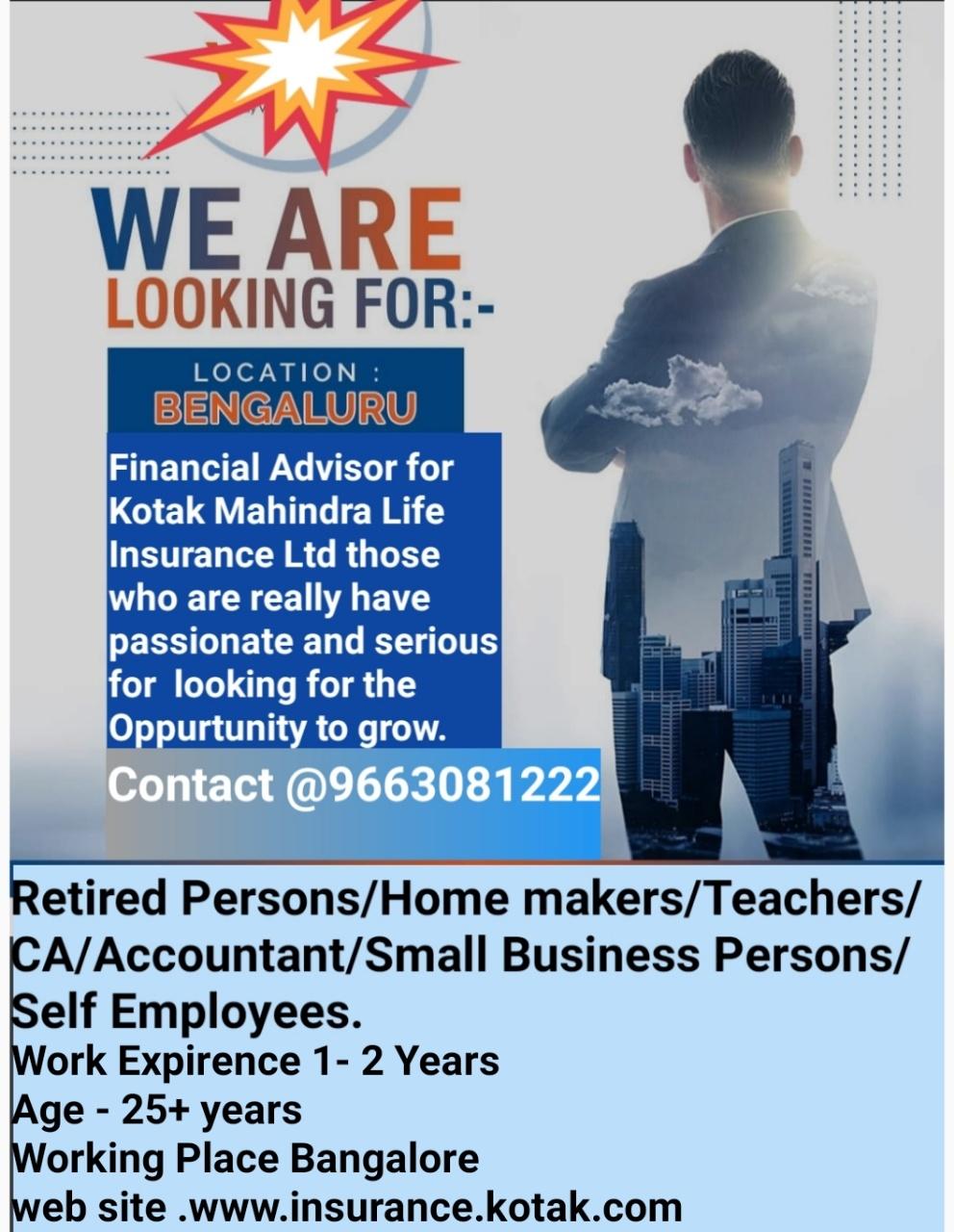 Life Insurance, Insurance services; Exp: 2 year