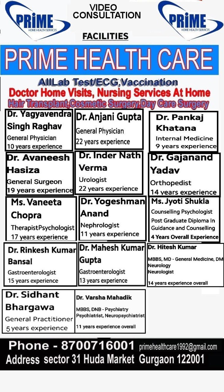 Cardiologist, Dermatologist, ENT Specialist, Endocrinologist, Family Physician; Exp: More than 15 year
