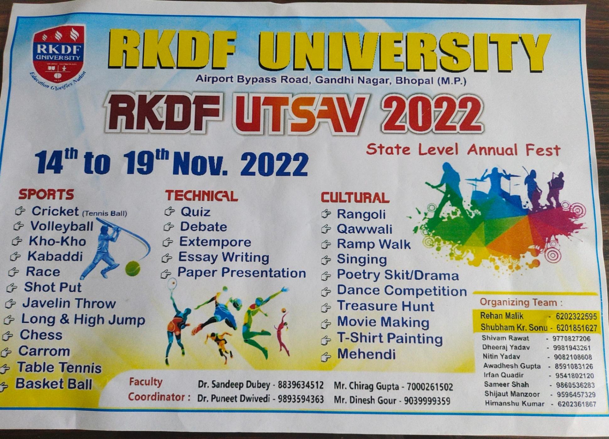 RKDF UNIVERSITY BHOPAL @ RKDF UTSAV 2022