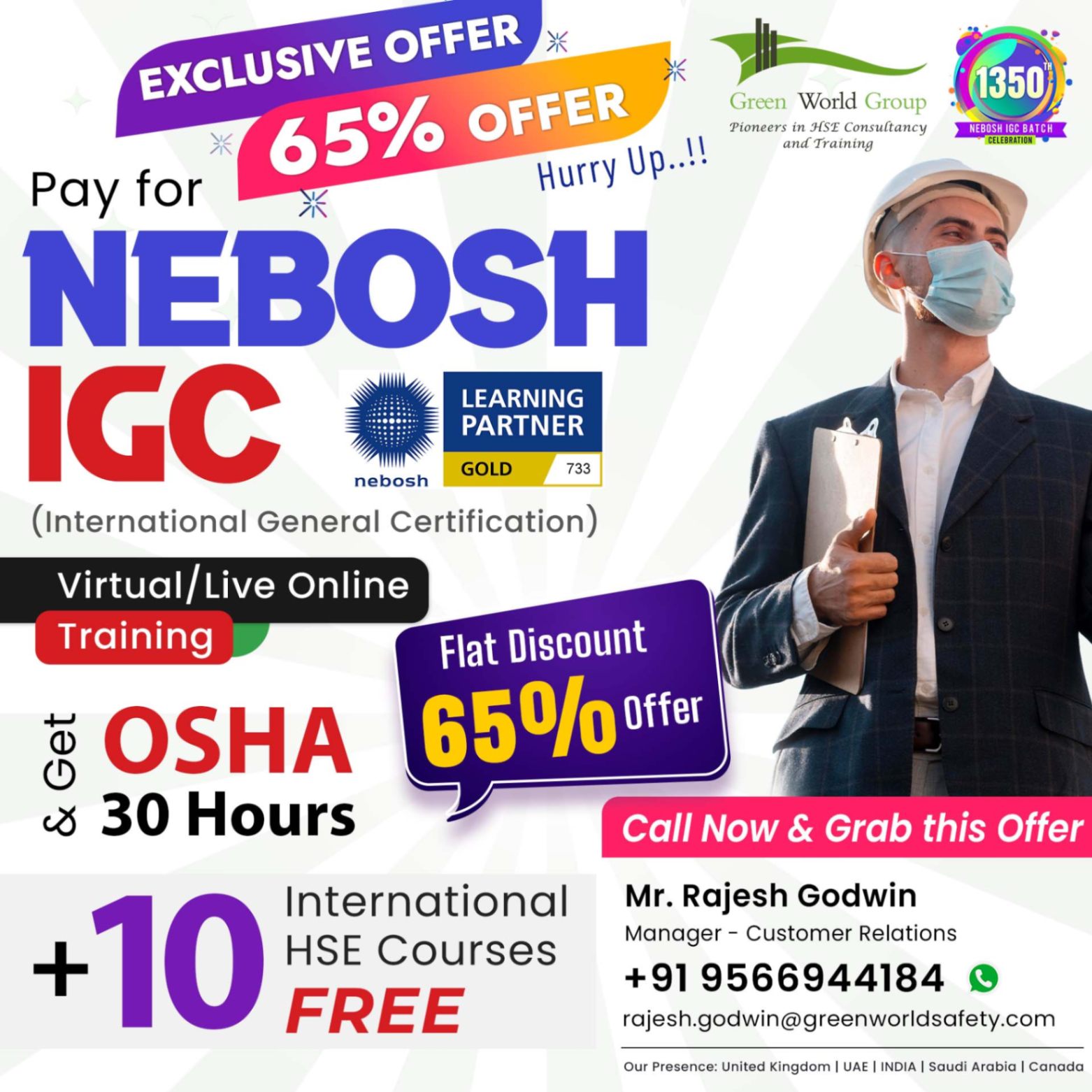 Join NEBOSH IGC with 65% Exclusive Offer!!