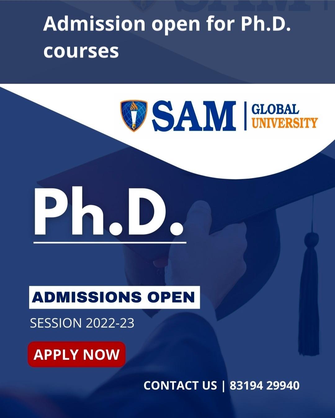 Admission open for Ph.D.  courses.

For more information, call: 8319429940

Hurry up! 
Register N...