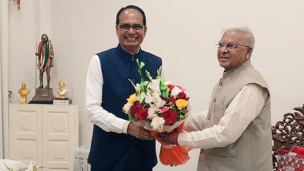 CM-MP met Governor-MP Shri Mangubhai Patel ji at Raj Bhavan today.