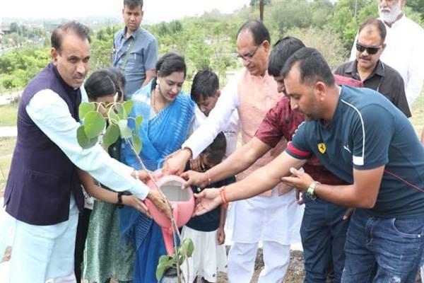 Along with CM  members of Senior Journalist Welfare Association planted saplings