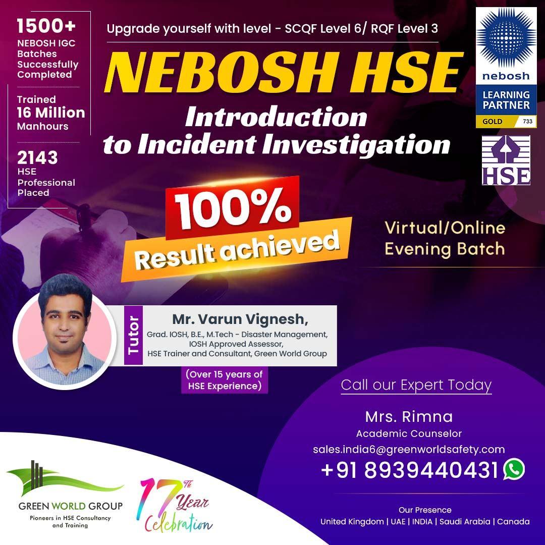 Attain NEBOSH Incident Investigation & Earn Certificate!