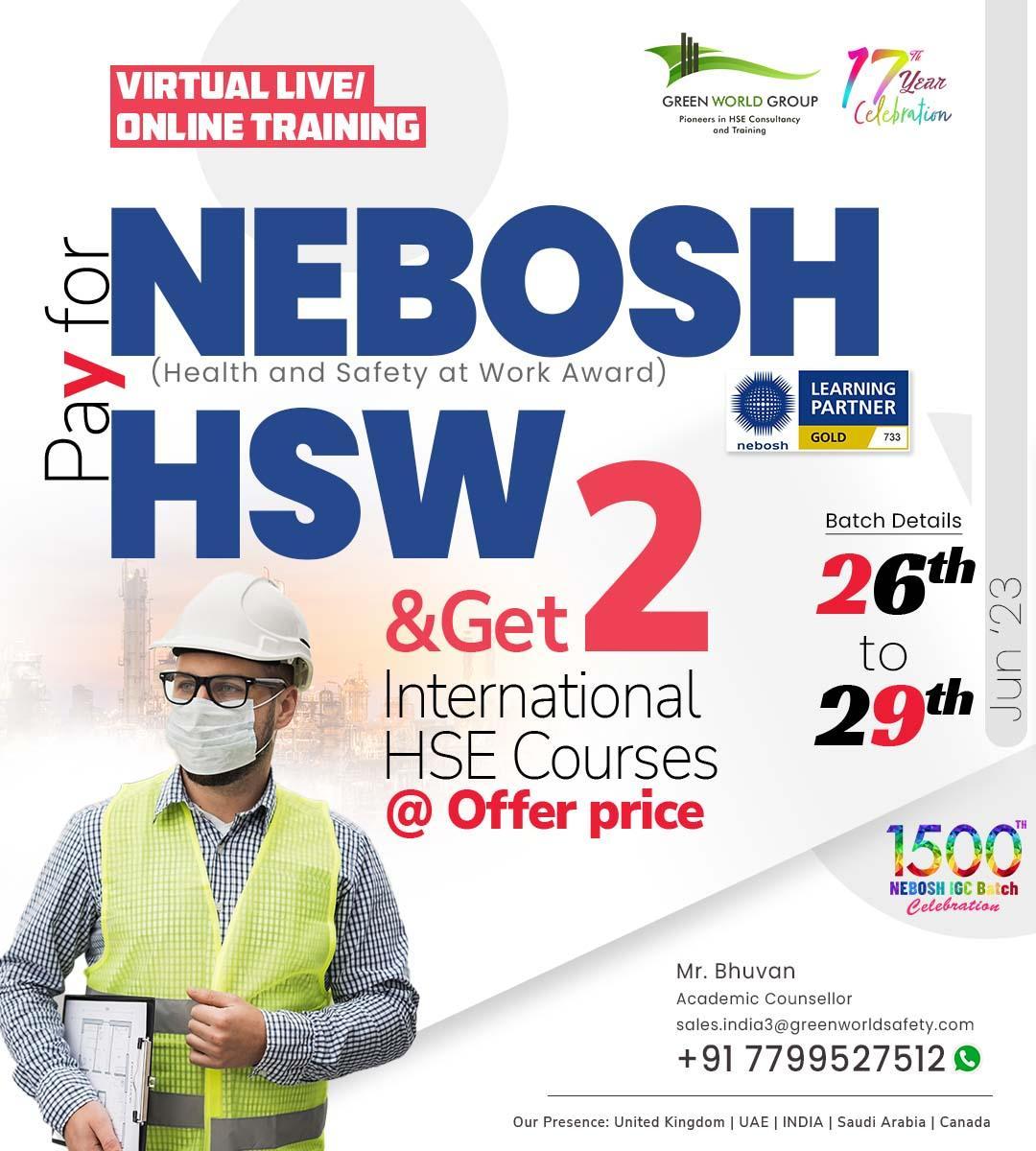 NEBOSH HSW Training Course in Vizag..!!!