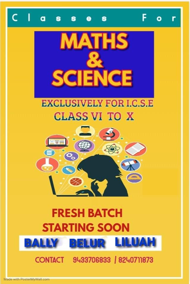 Mathematics and science classes for classes 6 to 10 ICSE BOARD
