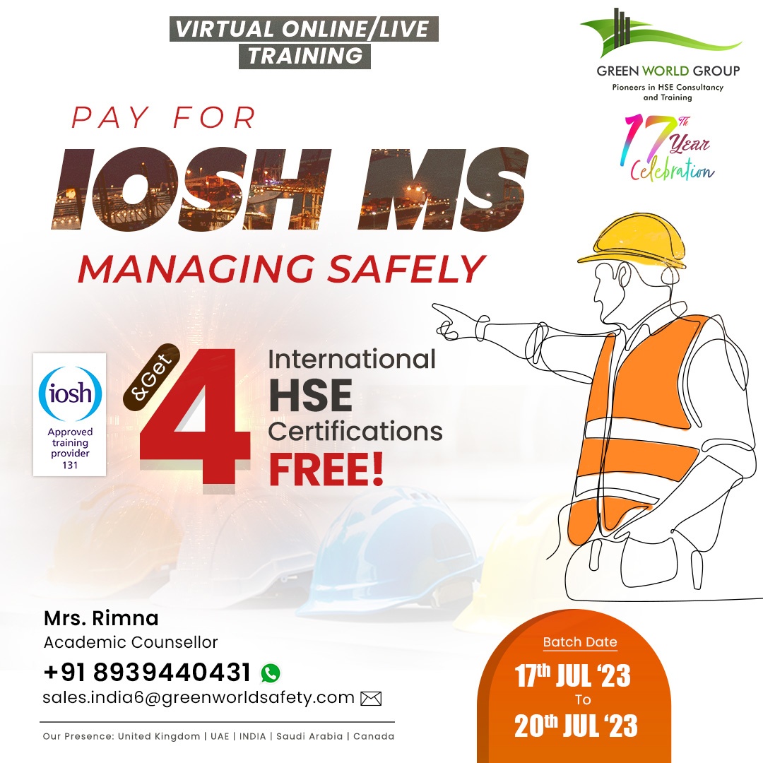 IOSH MS online course in Bangalore