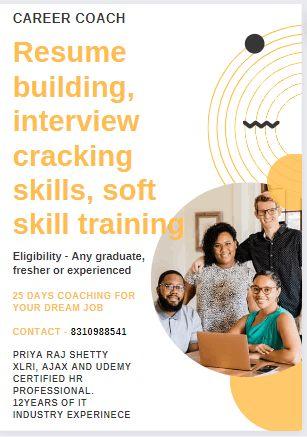 Communication skills, Interview Preparation, Leadership Skills, Personality Development, Resume writer