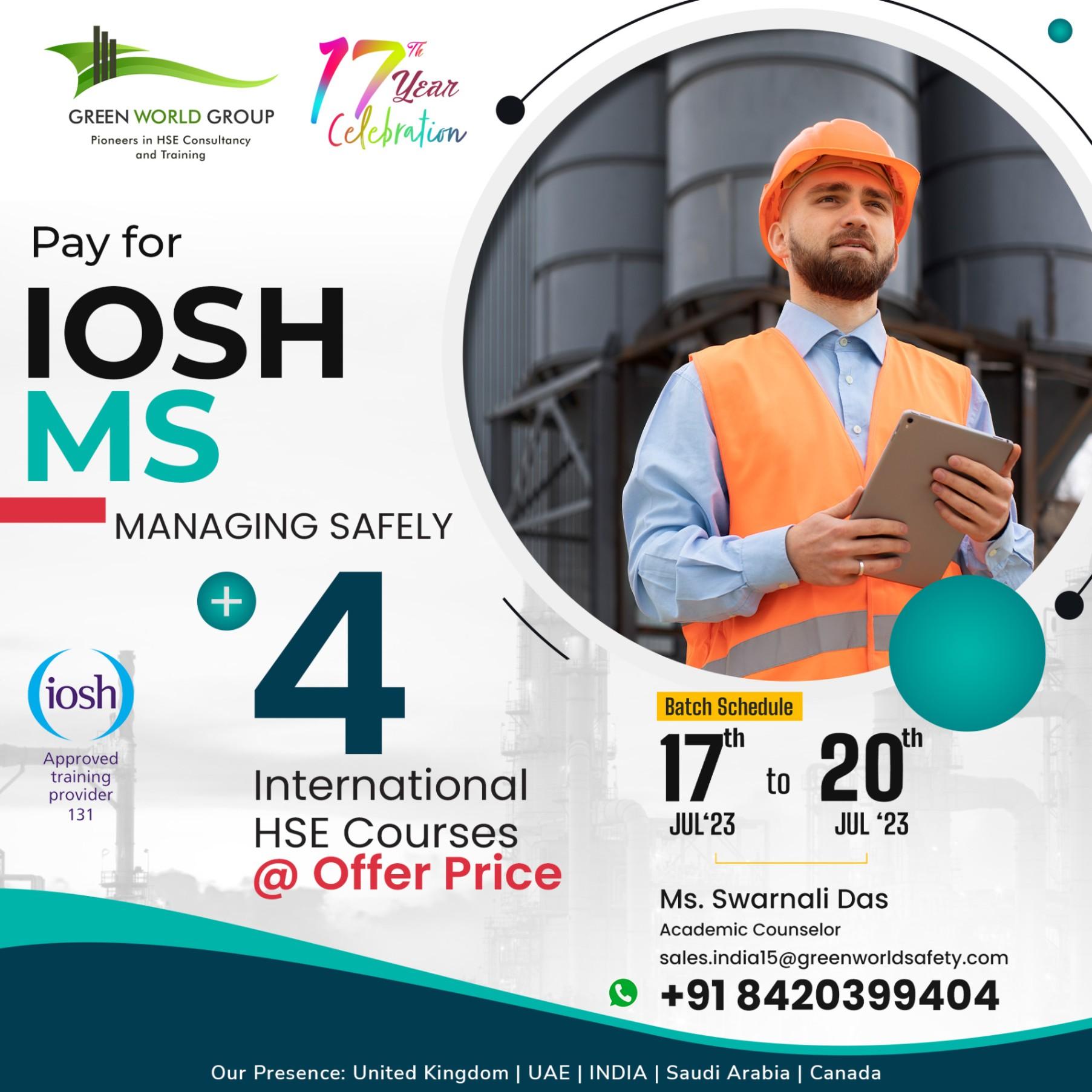 Learn IOSH MS in Uttar Pradesh unpredicted offer
