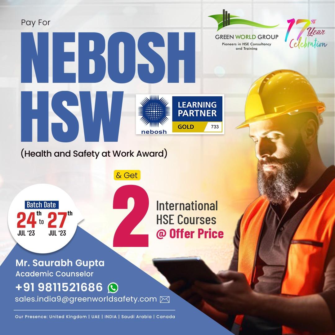   Join Nebosh HSW in Delhi 