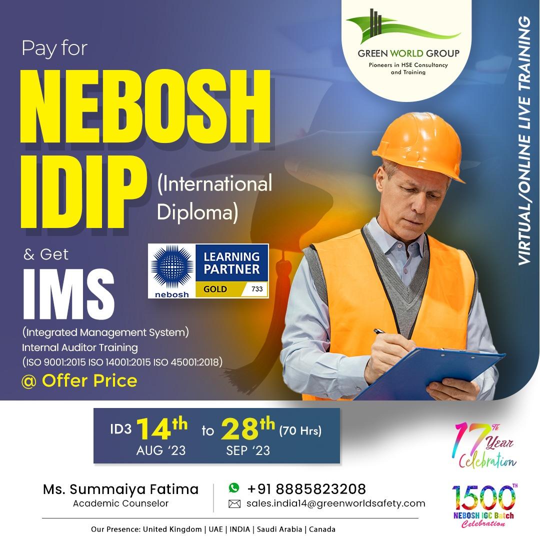 NEBOSH IDIP Course Training  in Hyderabad