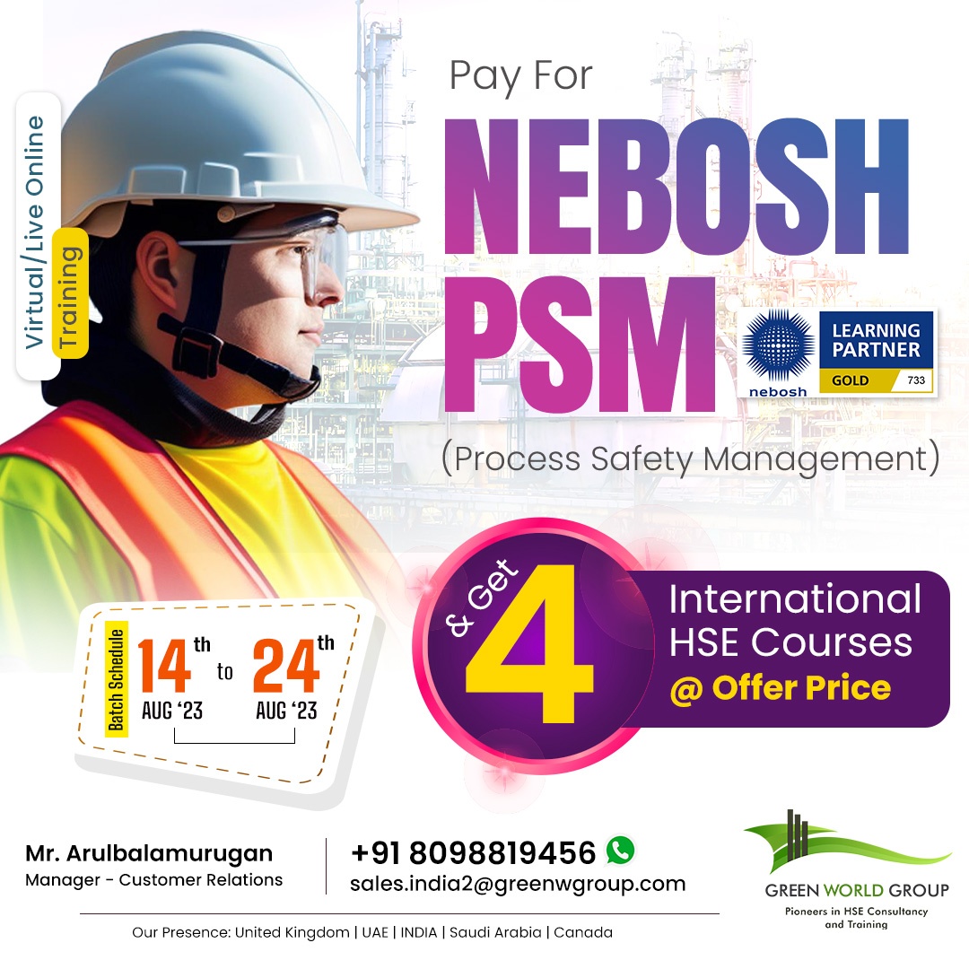NEBOSH PSM in CHENNAI online COURSE