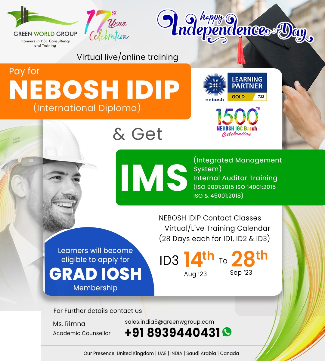 Enroll in NEBOSH IDIP course in Tamil Nadu