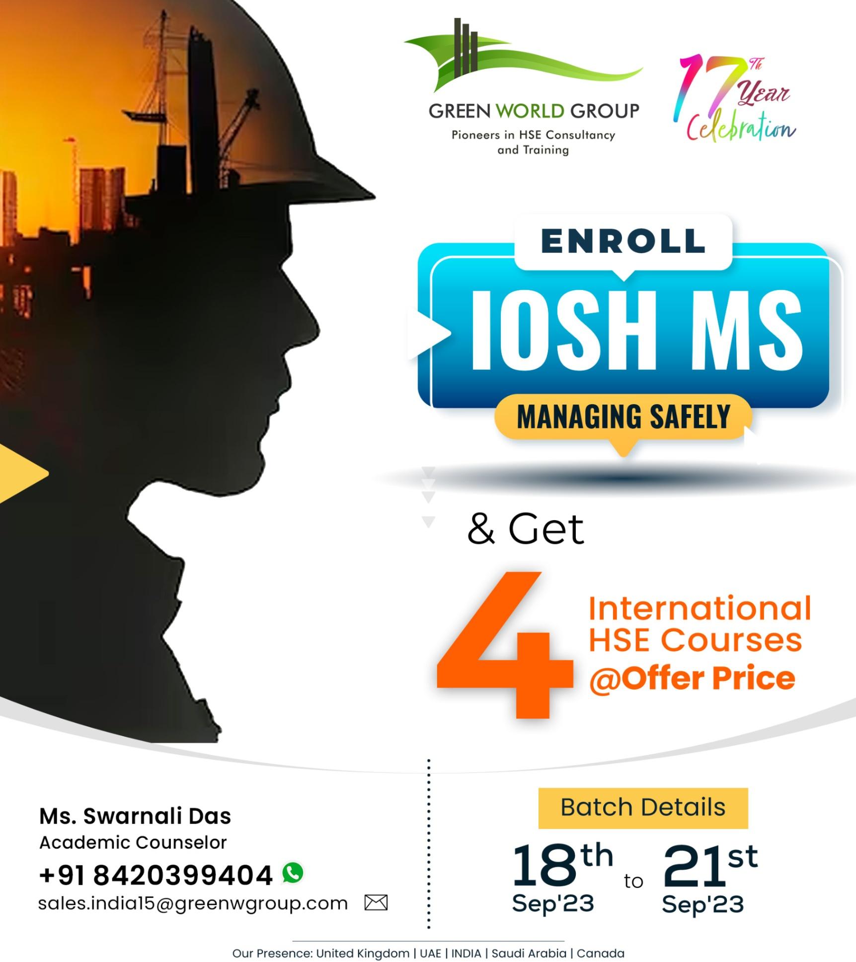 Unlock a brighter future with our IOSH MS course