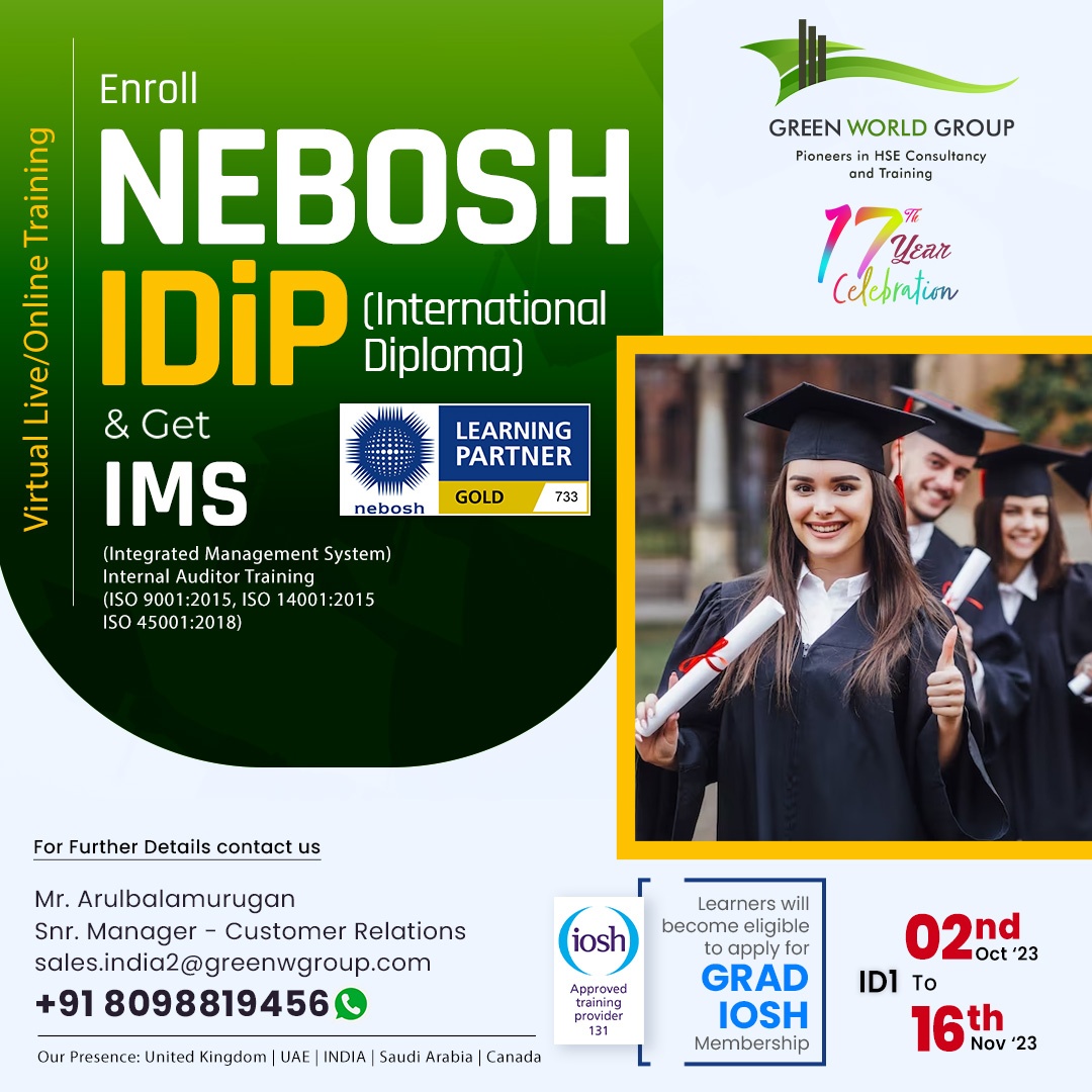 Get Ready to Boost Your Career with NEBOSH IDIP Training in Chennai 