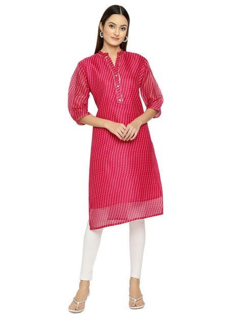 queenley: Buy Best Bandhej-Kurti Cotton Kurtis online in india.