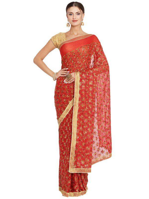 Phulkari Saree - Queenley.me