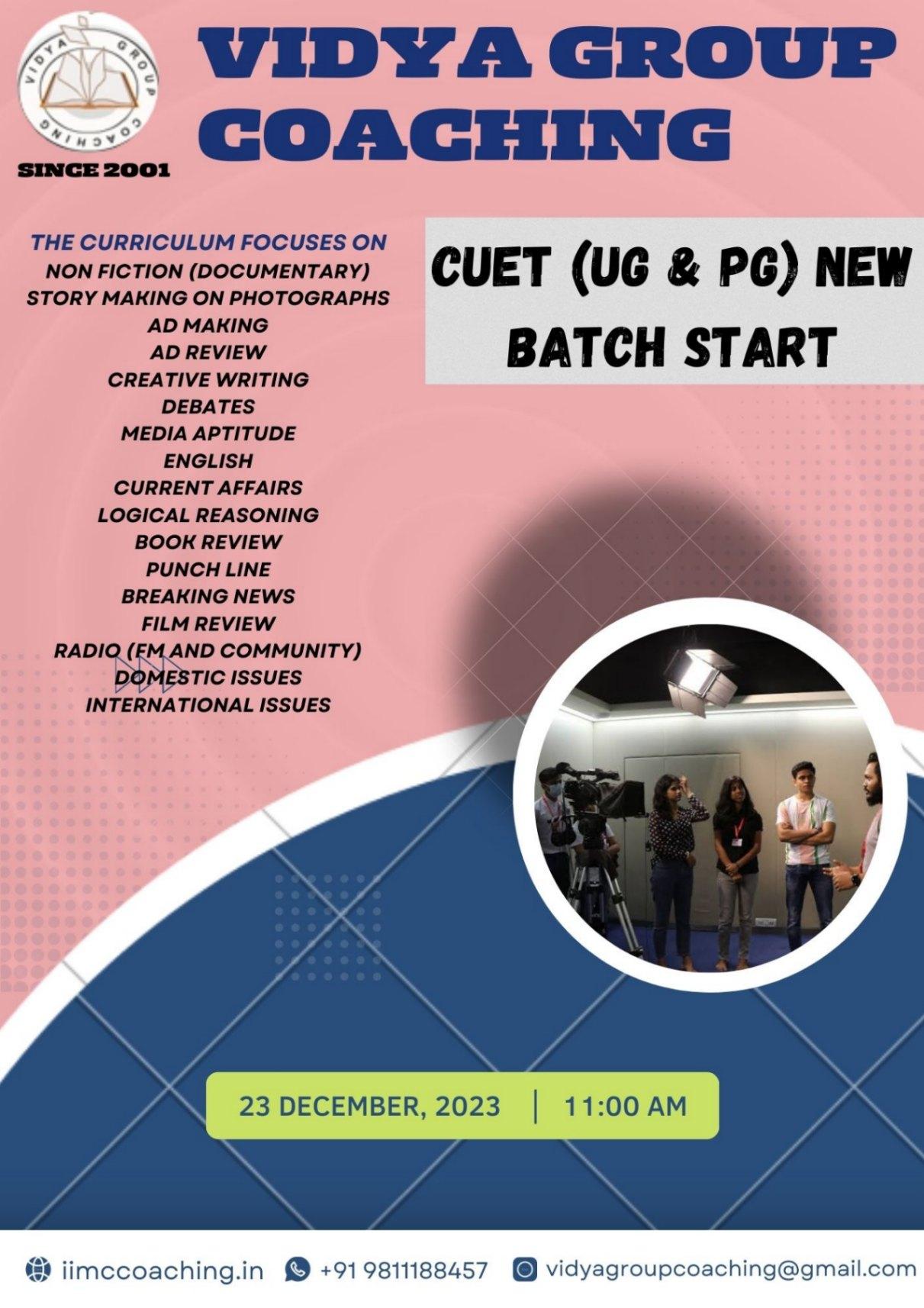 CUET (UG), Exam coachings; Exp: More than 15 year