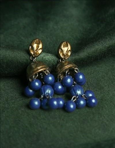 Handcrafted Terracotta Two layered Gunghroo Jumkha in Ahmedabad - Aakarshan