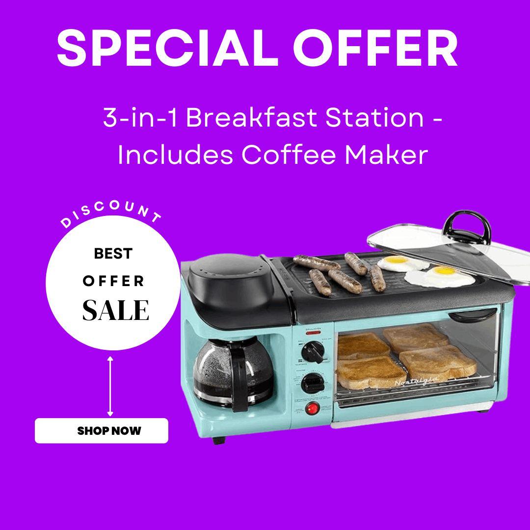 best 3 in 1 breakfast station includes coffee maker