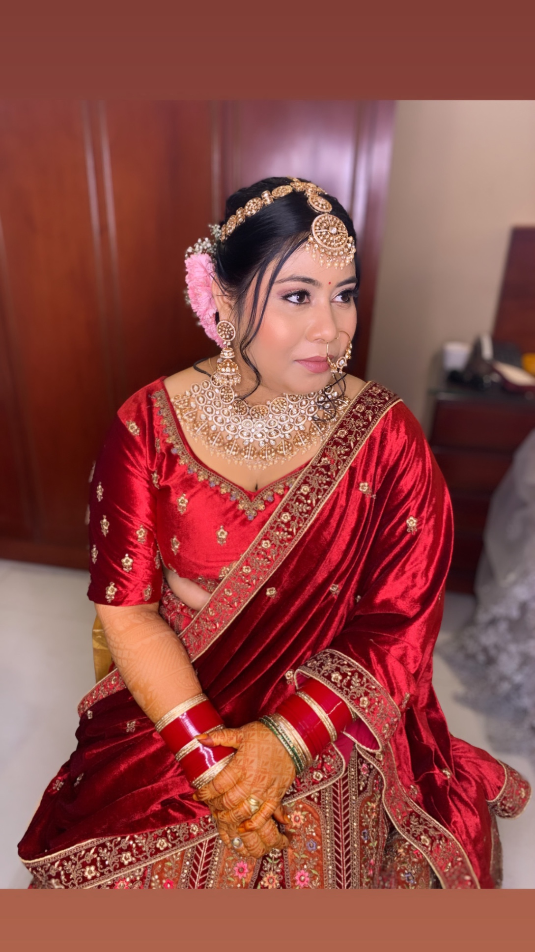 Gorgeous bride Poornima got ready for her Reception 