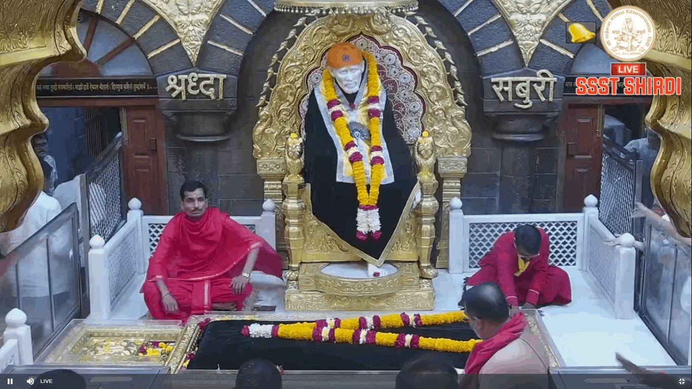                 TODAY DARSHAN SHREE SAI BABA SHIRDI  SABKA MALIK EK (26/04/2024)