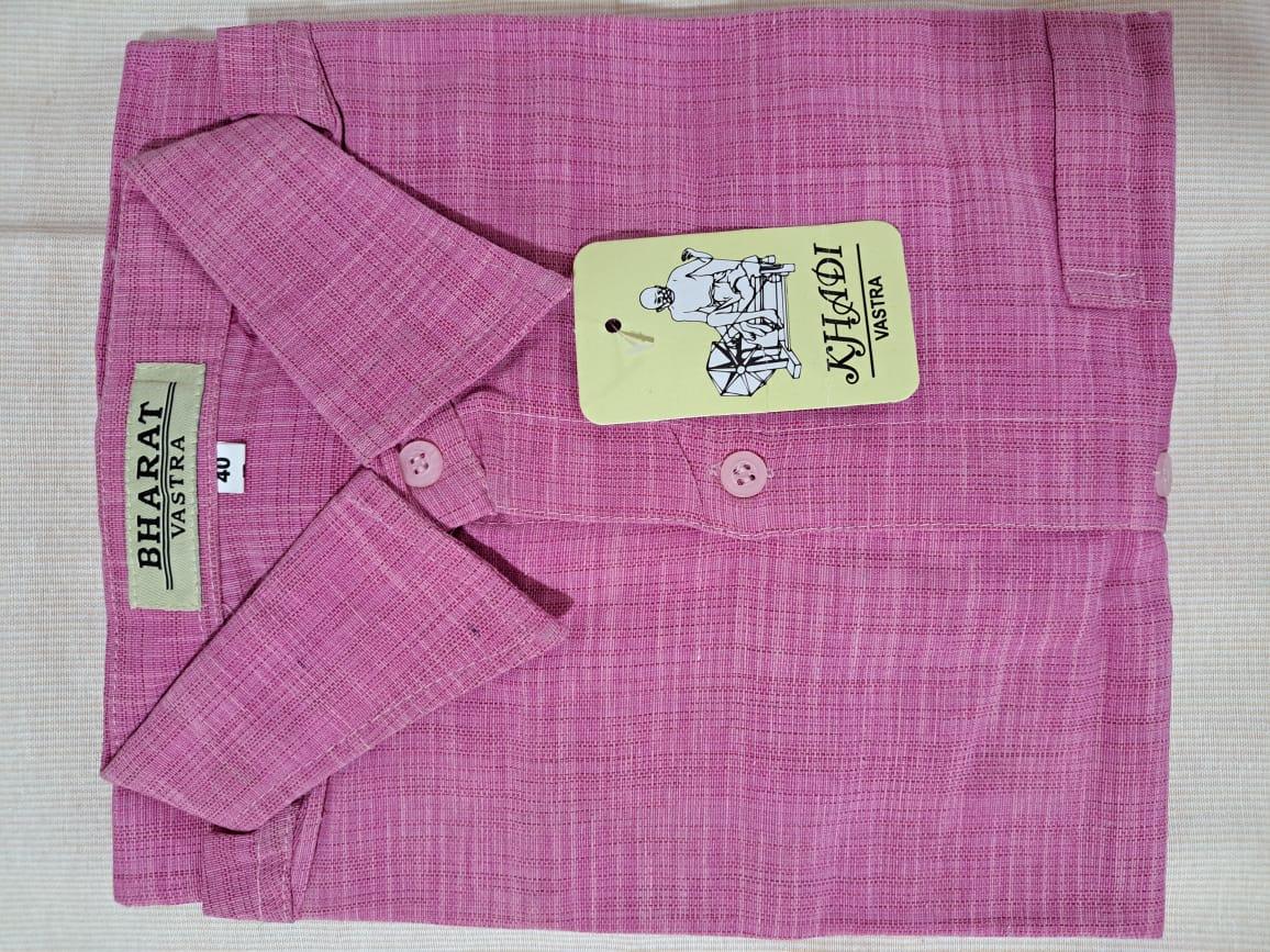 33% off Khadi Men Shirt Pink @Inaya Khadi, Bhopal