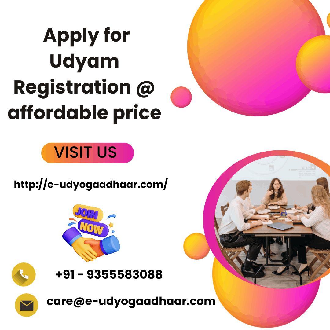   Apply for Udyam Registration @ affordable price