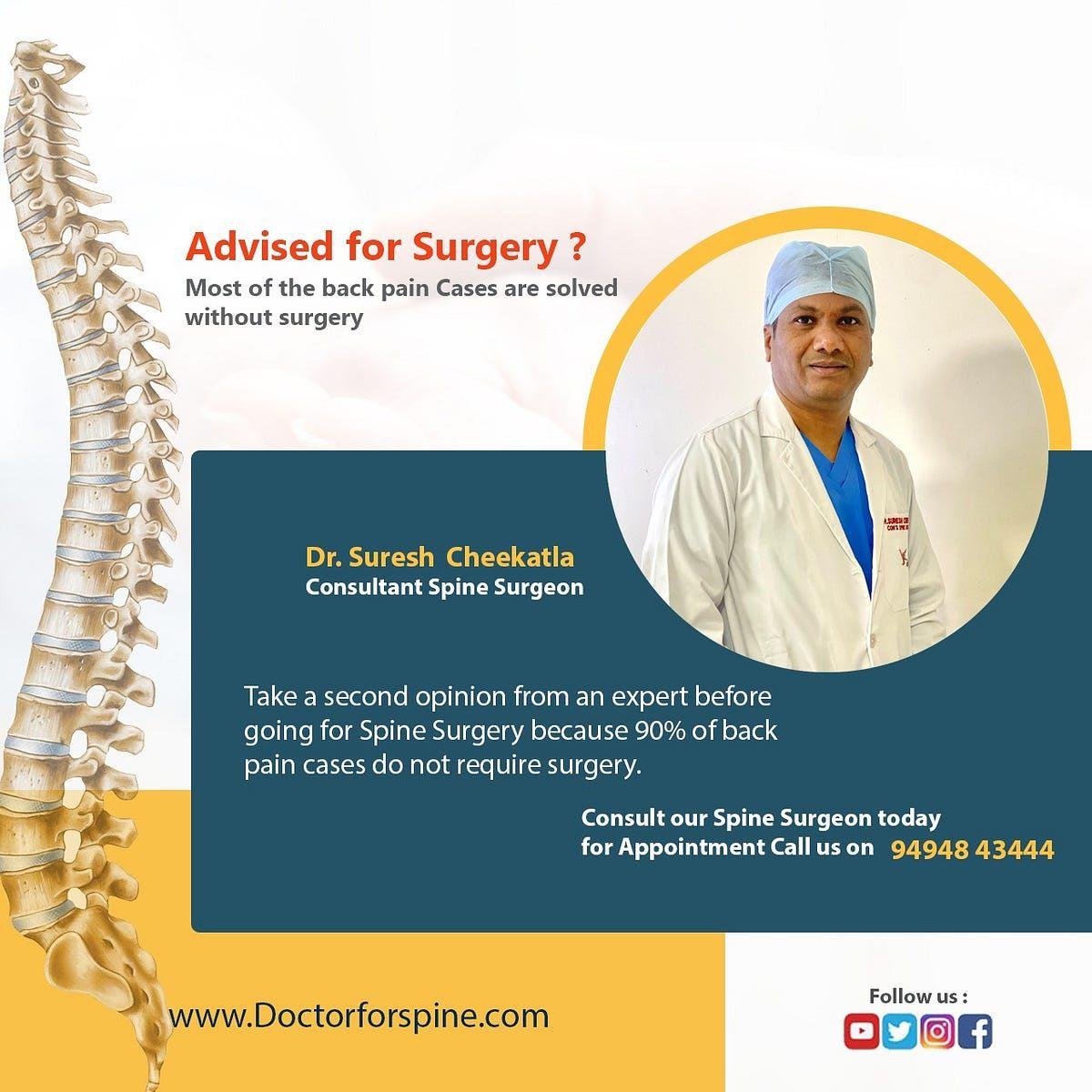 Best Spine specialist in Hyderabad  - Dr. Suresh Cheekatla