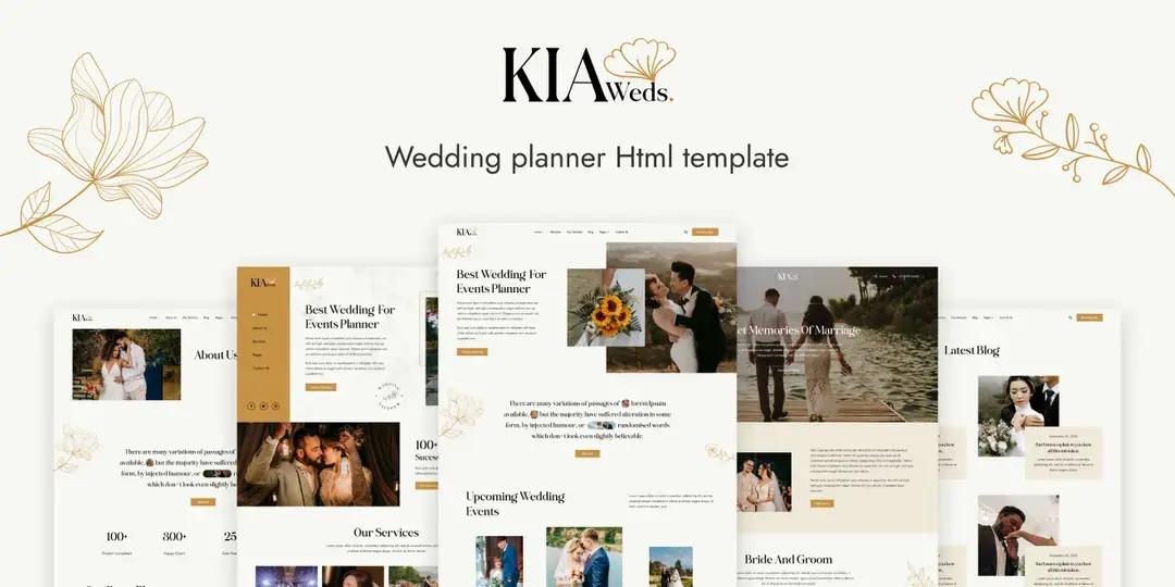 KiaWeds: Wedding Planner Website Templates