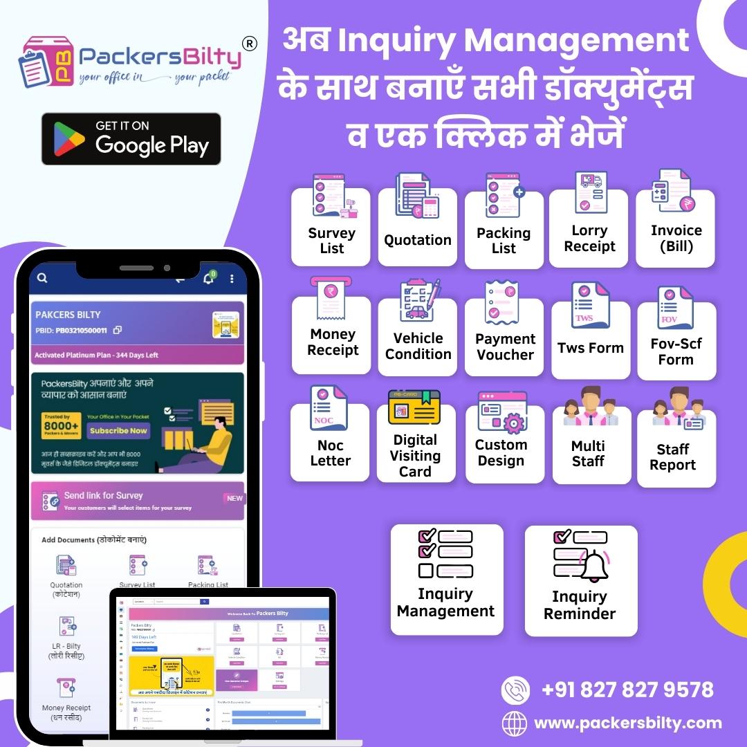 Packers Bilty is a Management App & Software for Packers and Movers Business