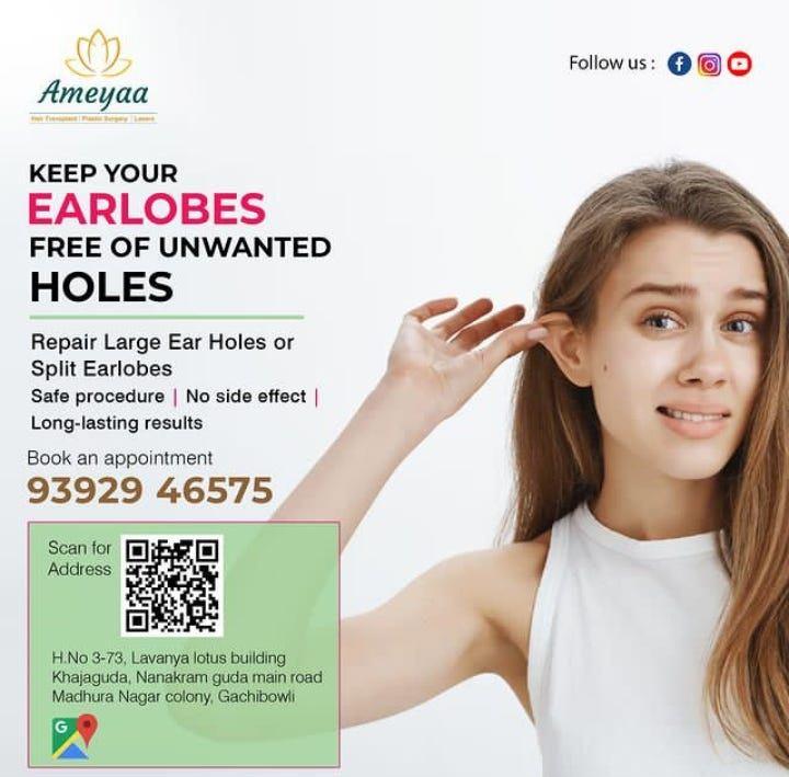 Ear and nose piercing in gachibowli | Ameyya Hair transplant centre