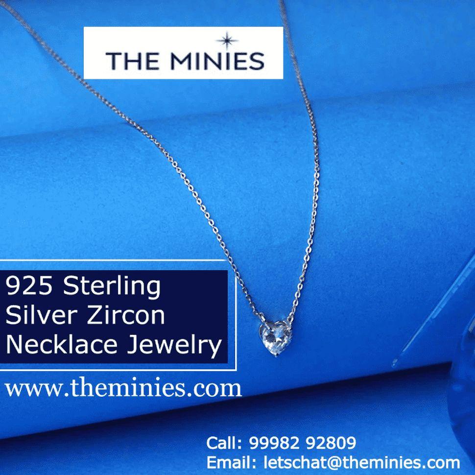 925 Sterling Silver Zircon Necklace Jewelry in India - The Minies