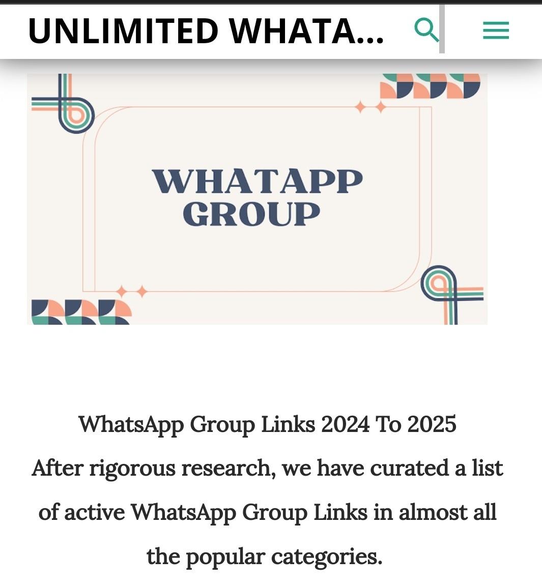 Unlimited Whatsapp groups 2024 - 2025