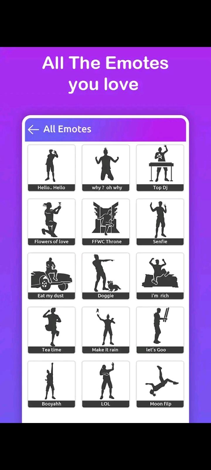 Free emotes  in free fire 