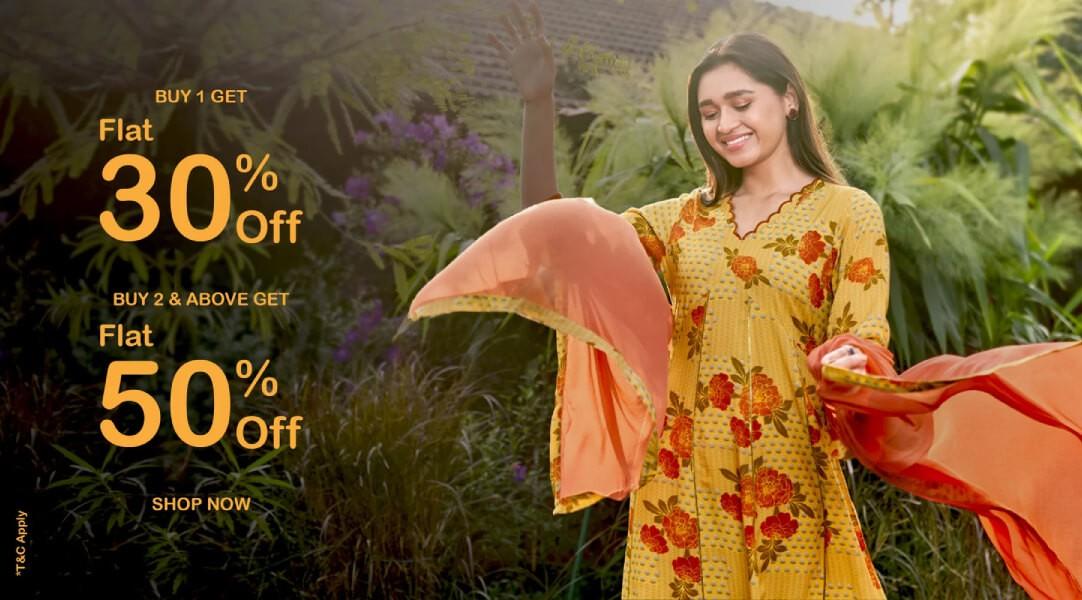 Buy 1 Get Flat 30% OFF, Buy 2 & Above Get Flat 50% OFF At SHREE