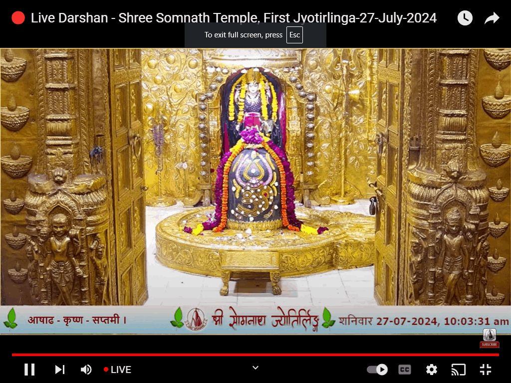 TODAY DARSHAN SHRI SOMNATH BABA OM NAMAH SHIVAYE
