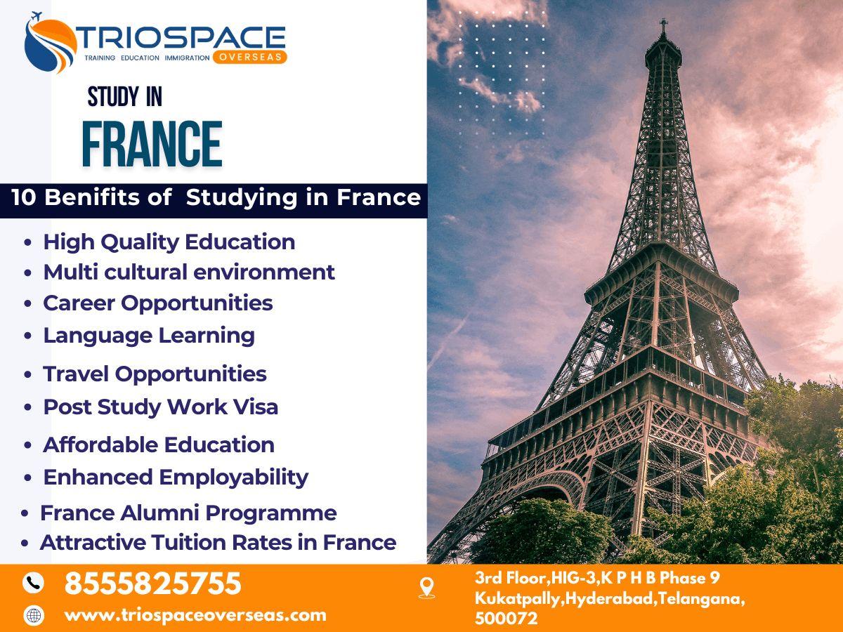Study in France Consultancy in Hyderabad - Triospace Overseas