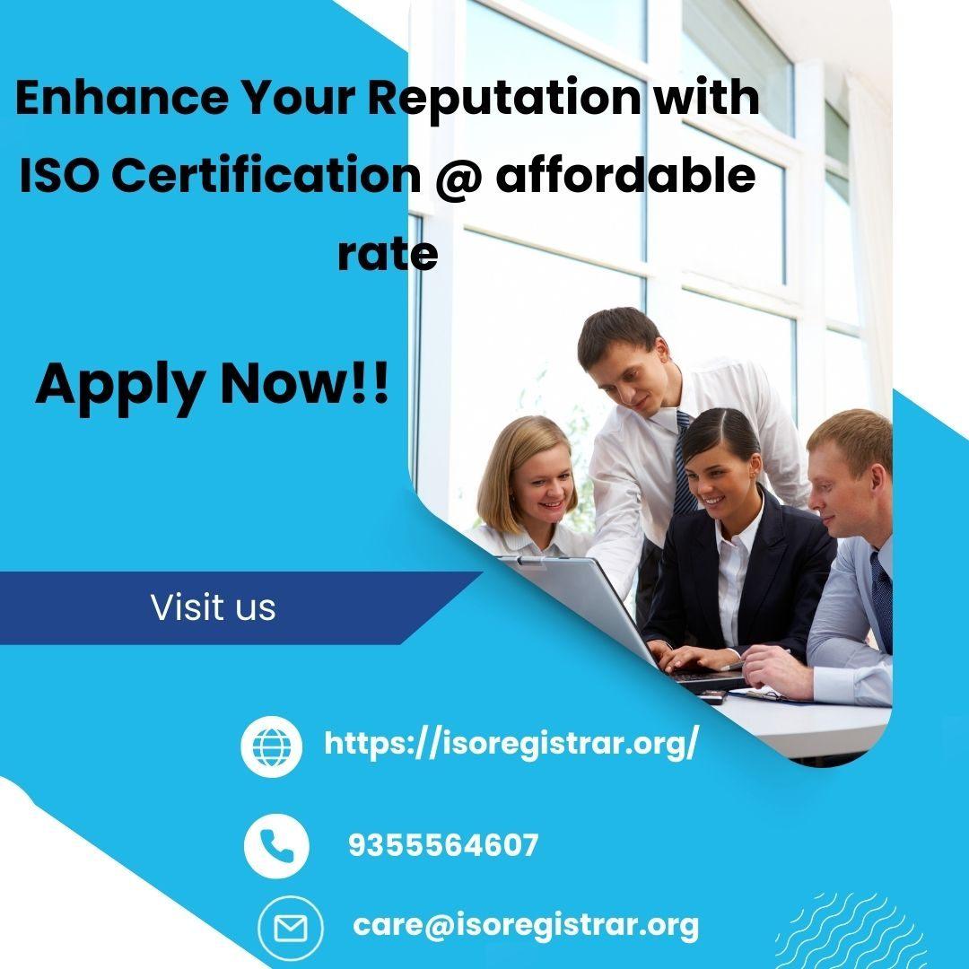 Enhance Your Reputation with ISO Certification @ affordable rate