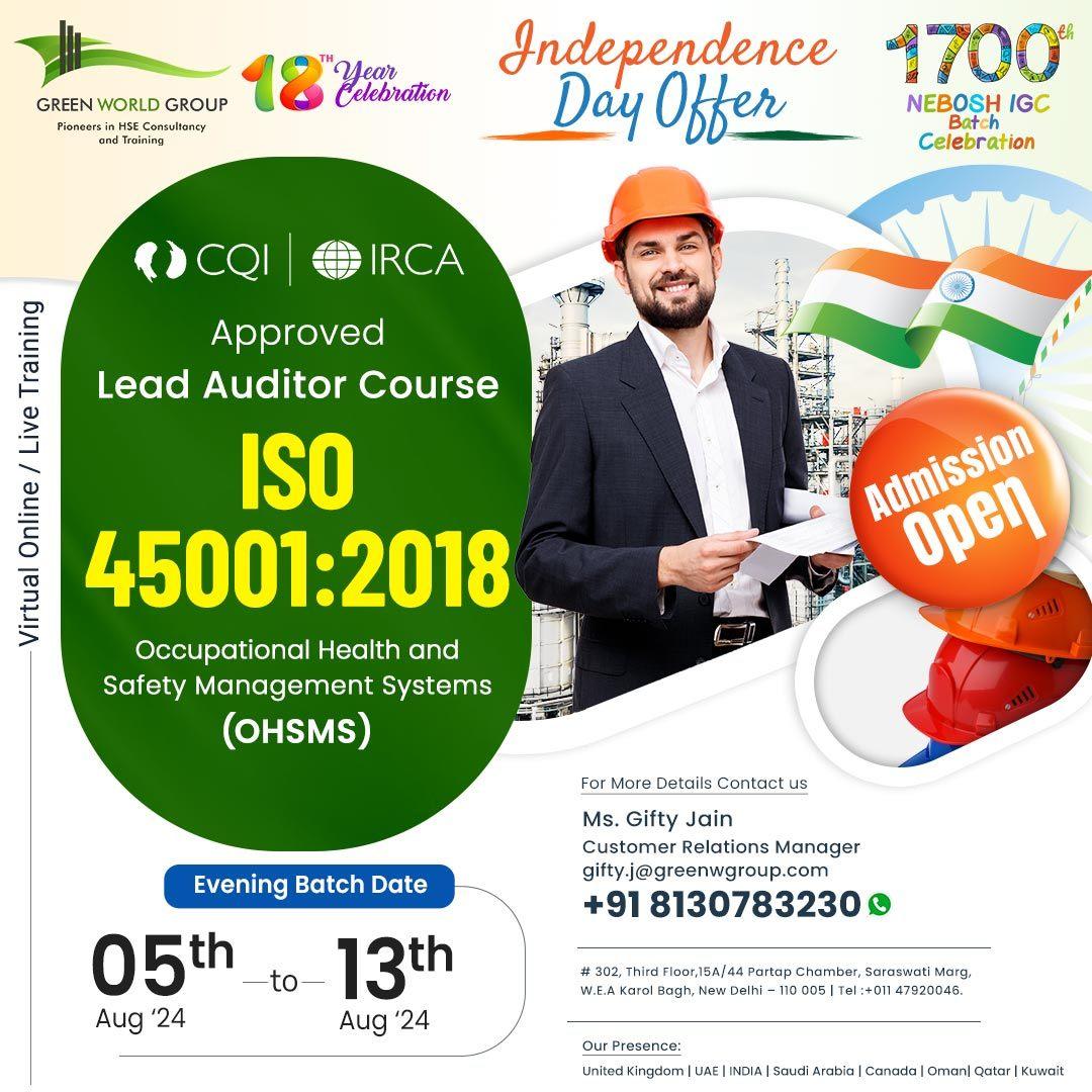 ISO 45001:2018 Lead Auditor Course  New  Delhi