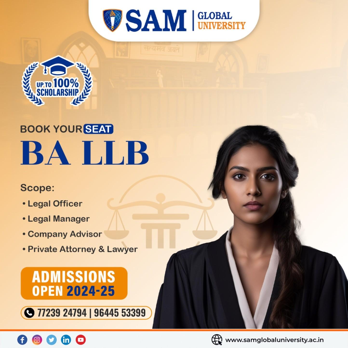 Unlock Your Legal Potential with SAM Global University's BA LLB Program 