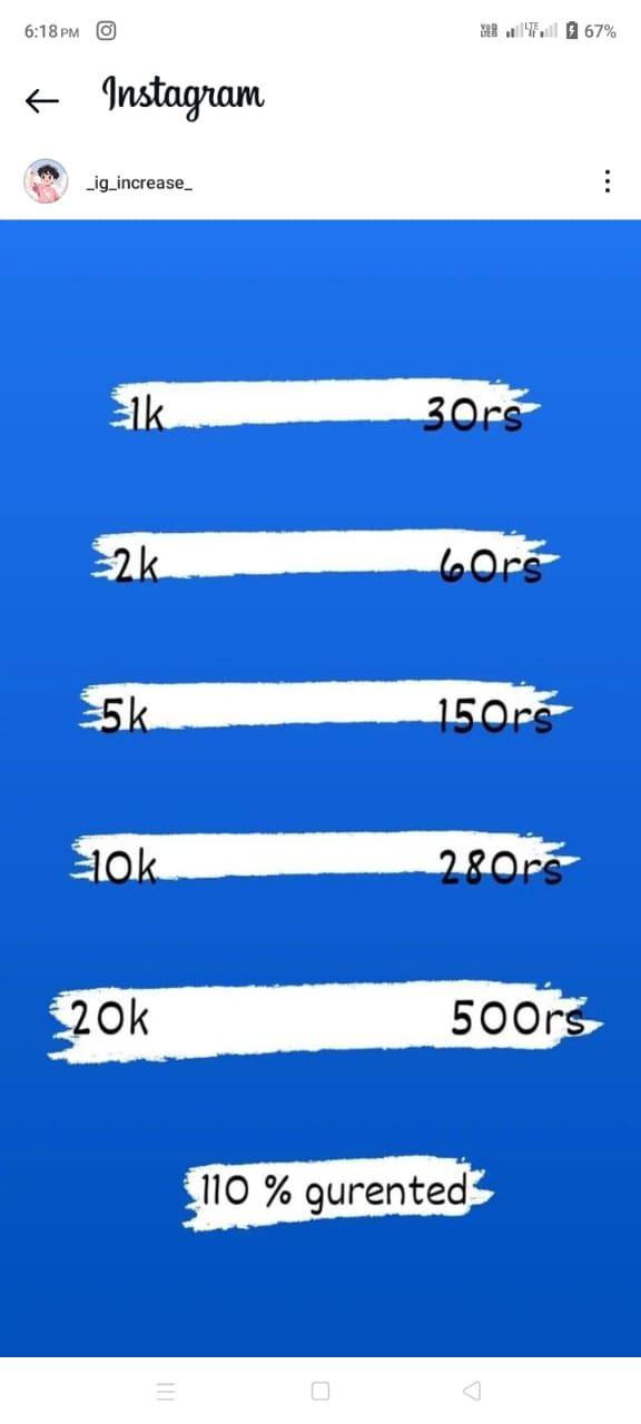 Insta followers  100% trusted service 