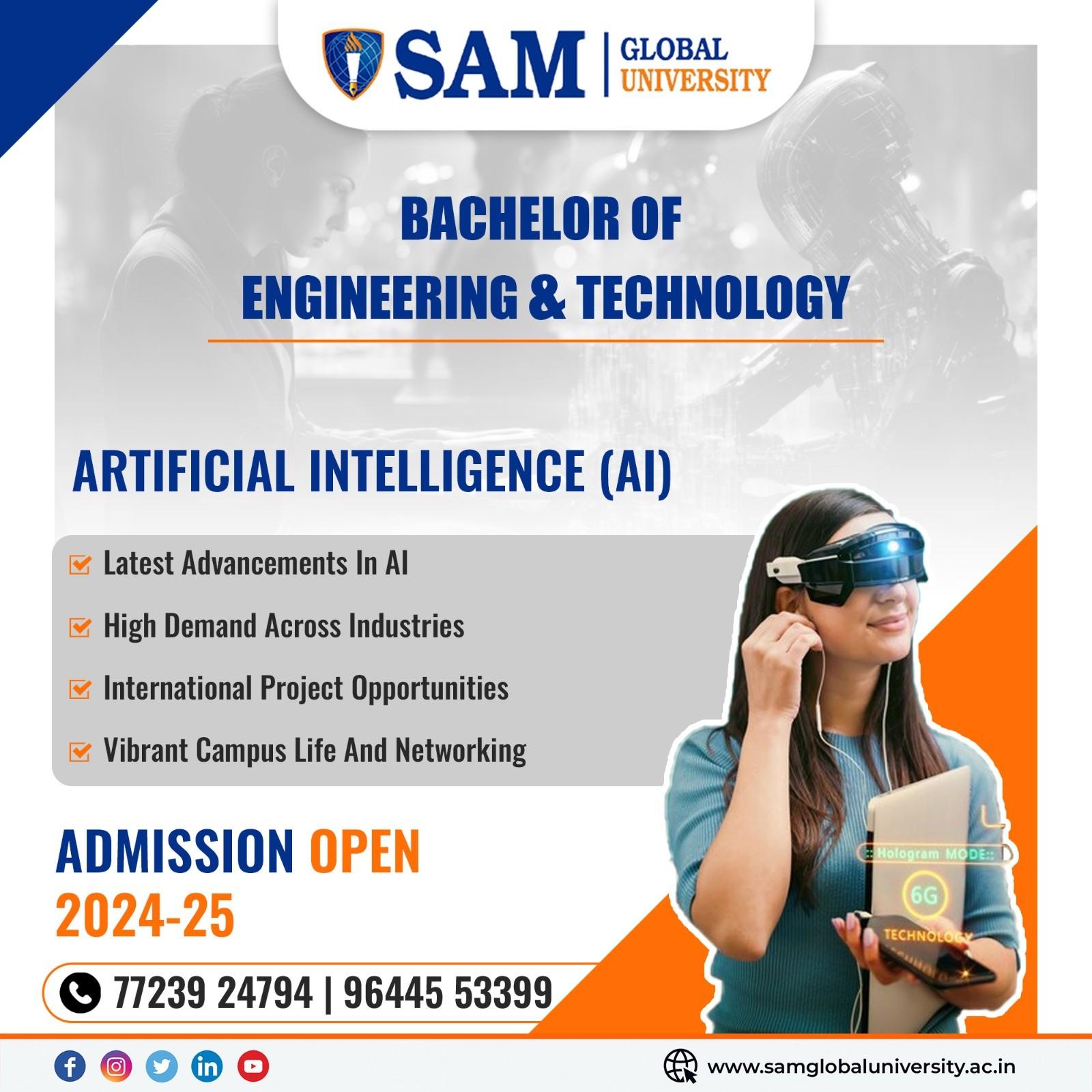 Admissions Open for Bachelor of Engineering & Technology in (AI)