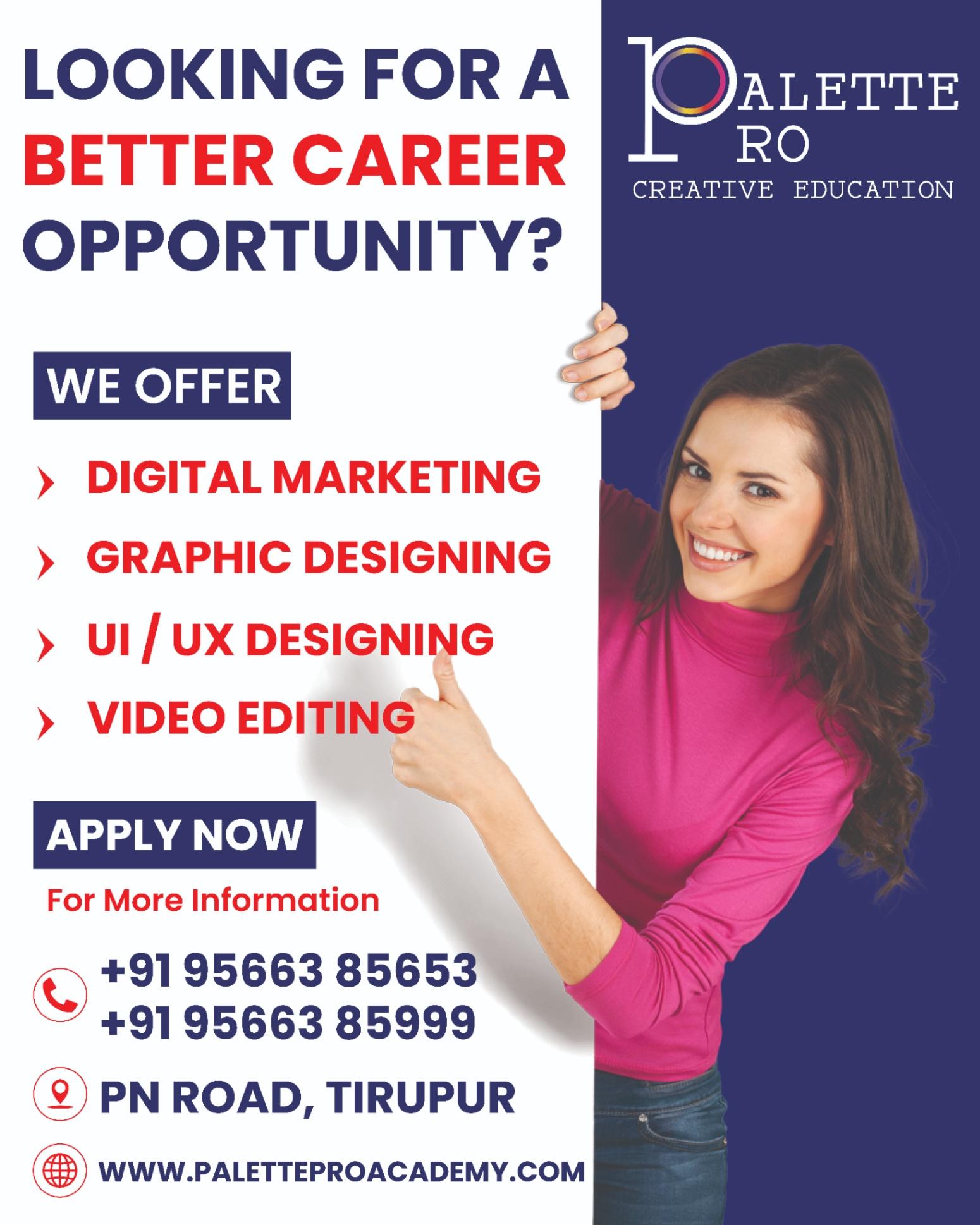 Palette pro Academy - Digital marketing career, Graphic Designing Career, etc..