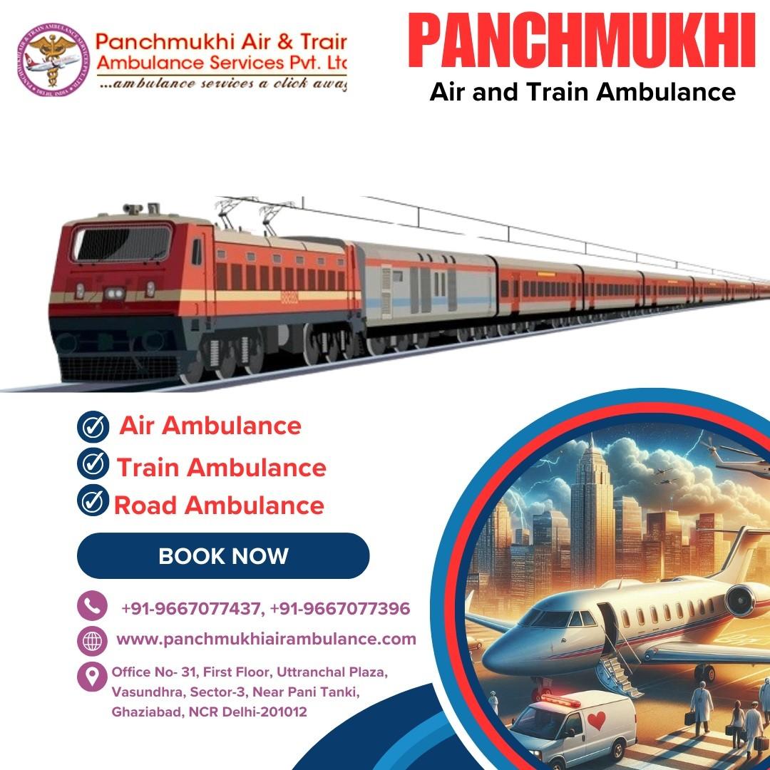 Panchmukhi Train Ambulance in Guwahati with Medical Facilities at Low Budget