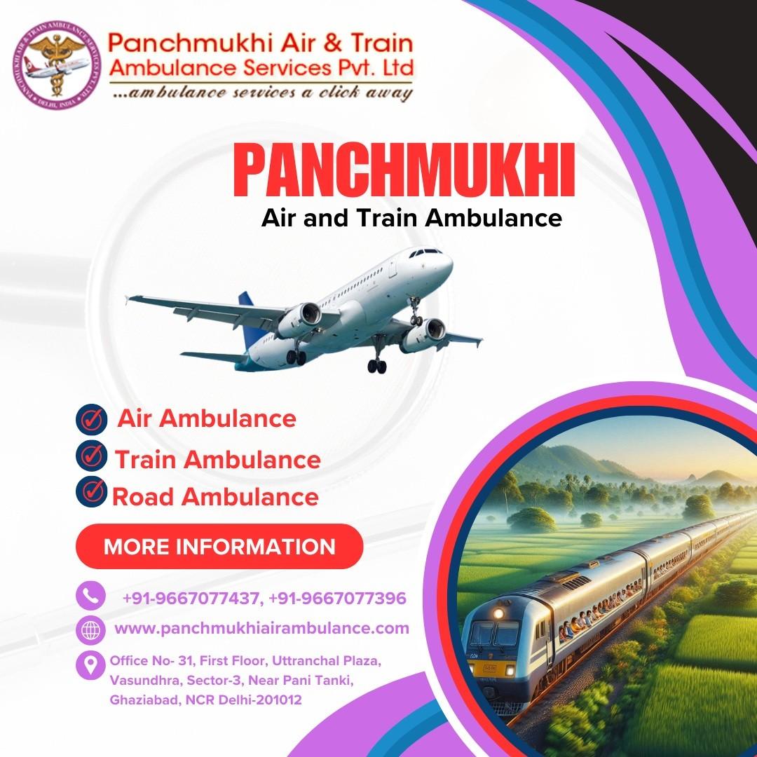 Panchmukhi Train Ambulance in Kolkata offers a comfortable Medium