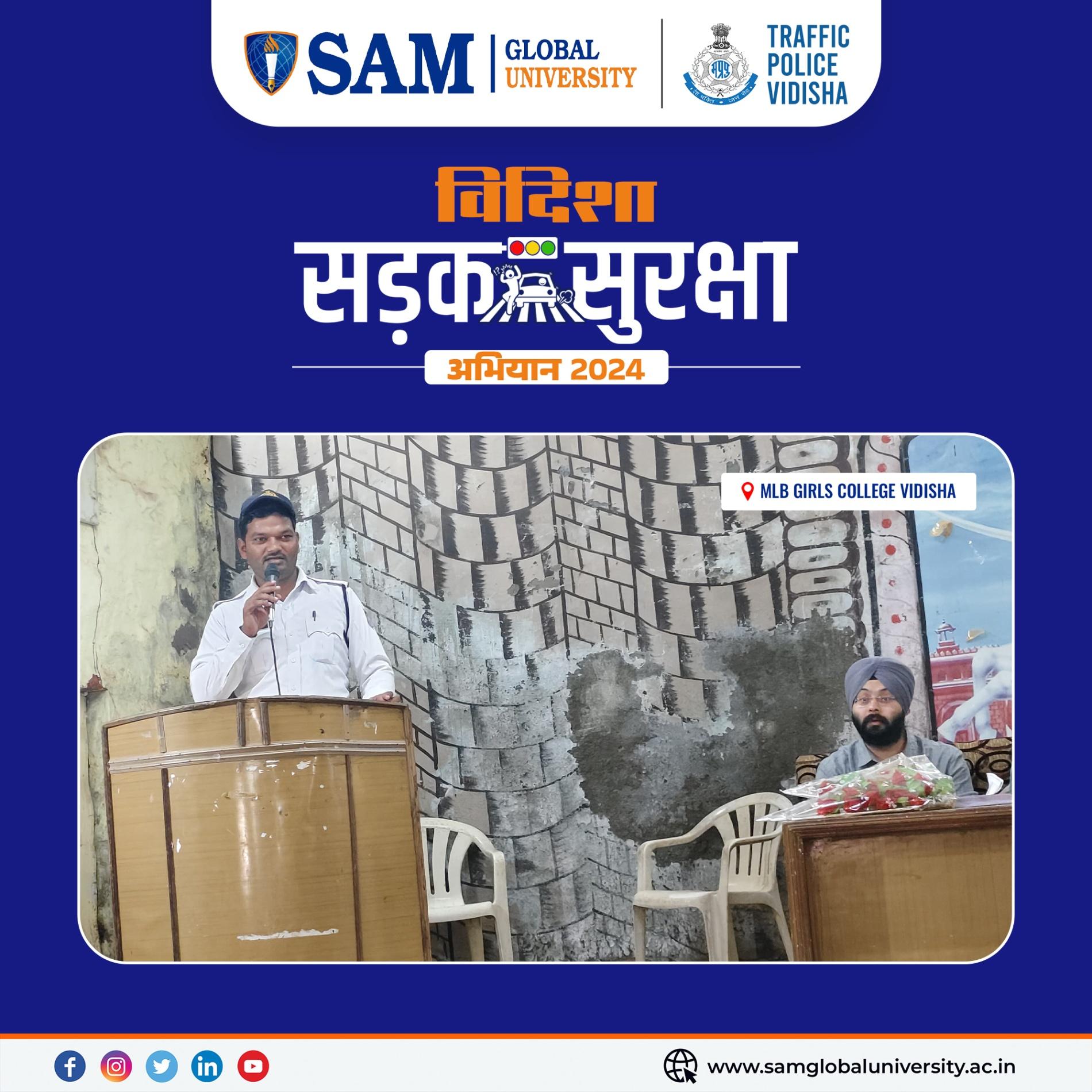 SAM Global University and Traffic Police Vidisha Launch Traffic Awareness