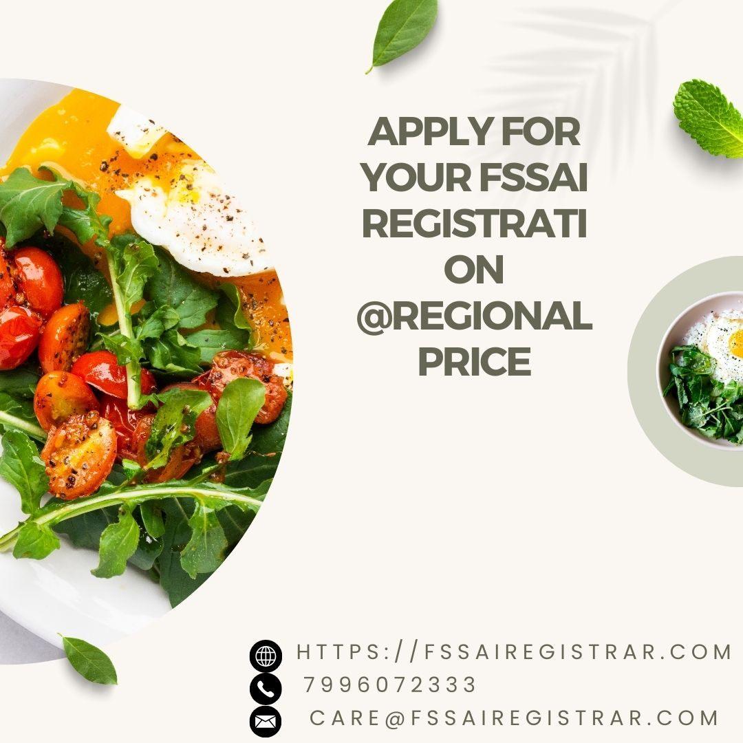  Apply for your Fssai Registration @regional price