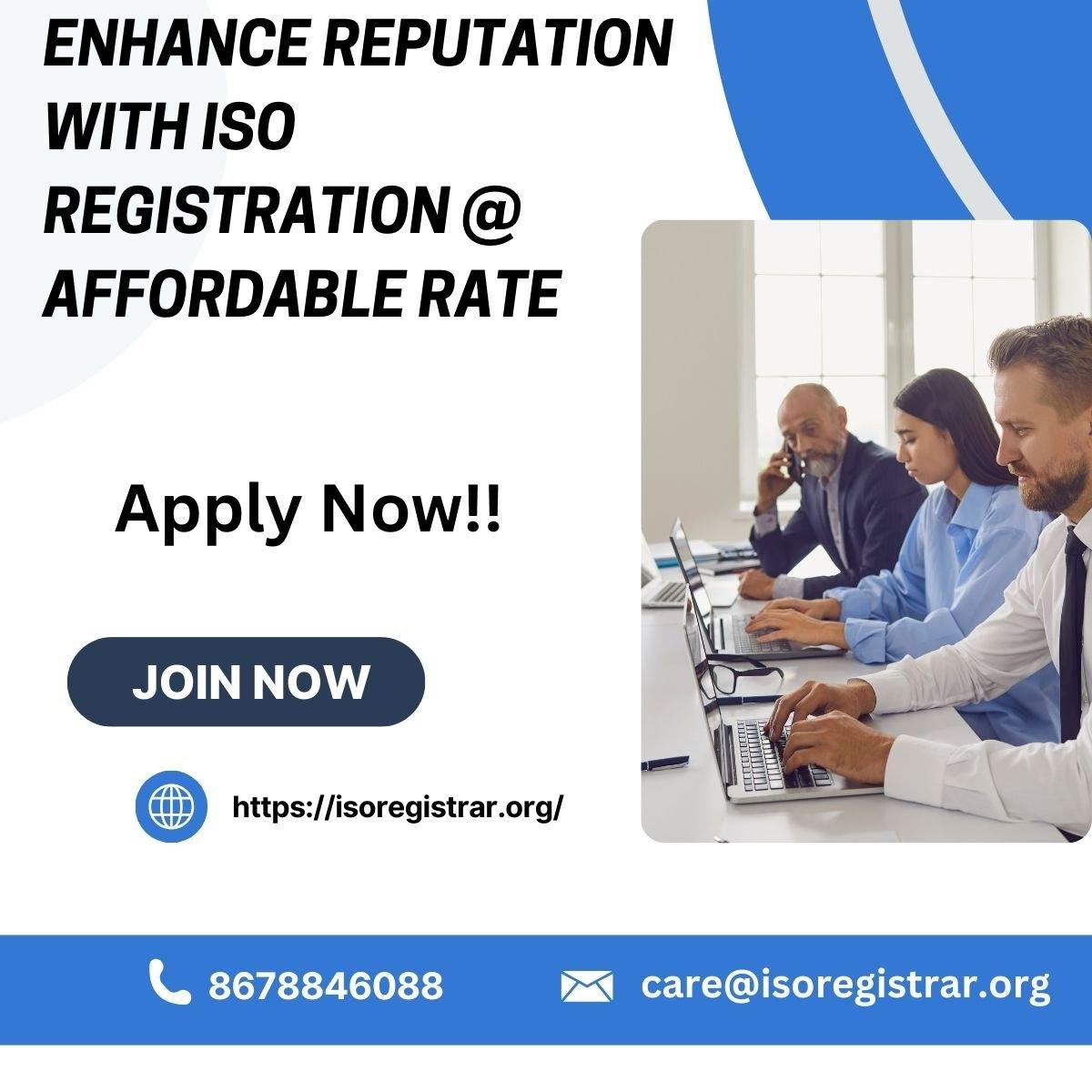 Enhance Reputation with ISO registration @ affordable rate